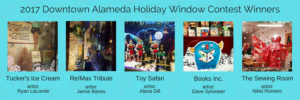 Downtown Alameda Holiday Window Contest 2017 winners banner