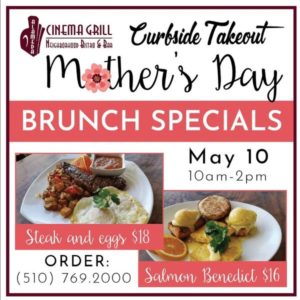 Cinema Grill curbside brunch for Mother's Day
