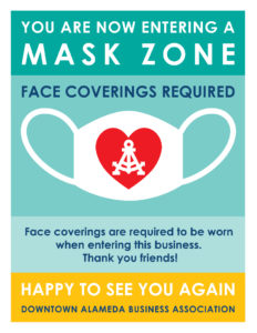 Mask Zone Face Coverings Required sign