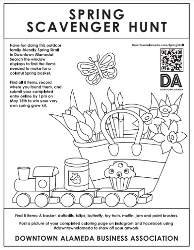 Spring Scavenger Hunt 2022 Coloring Page