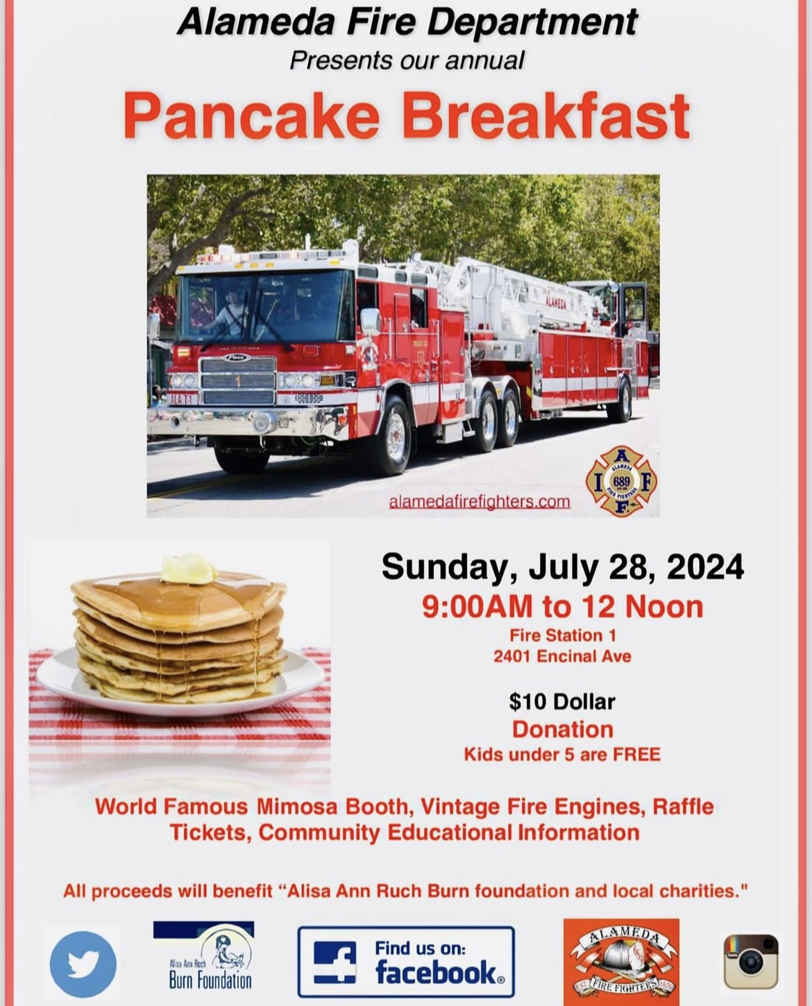 Alameda Fire Department Pancake Breakfast